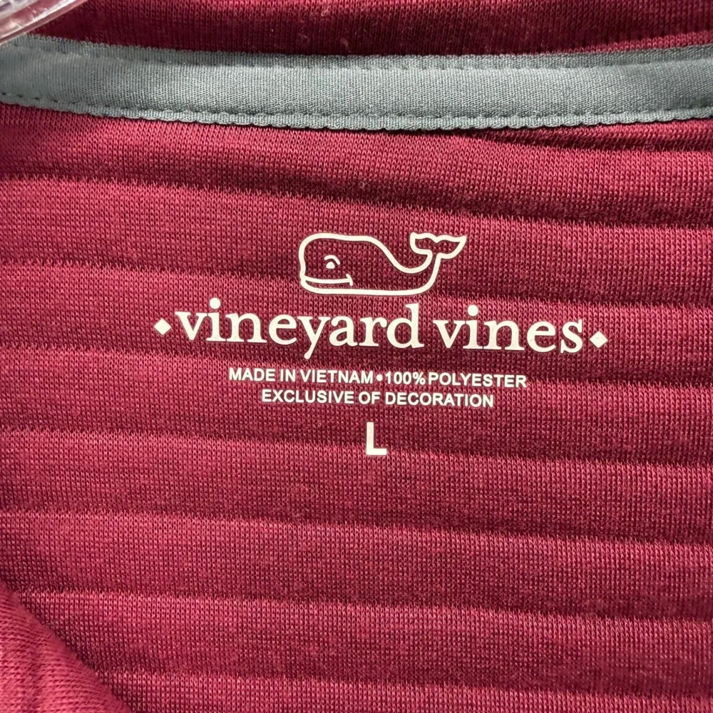 Vineyard Vines Pullover Mens Large Burgundy Ribbed Snap‎ T Mock Neck Sweater